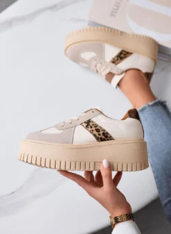 SHELBY - Sneakers Platform Beige Con Inserti Animalier Leopardati -Negozio al dettaglio Alexoo 3 55cab026 0a1b 4535 bb72 e34698748417