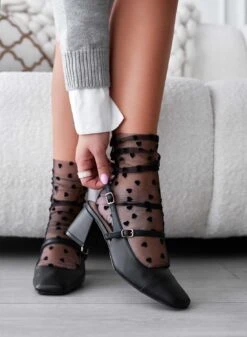 Decolletè Slingback Mary Jane Nere