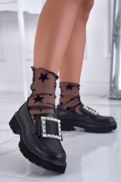 Mocassini Neri Con Fibbia Gioiello -Negozio al dettaglio Alexoo 3 5f1b5ea7 072f 48ee 909e 3adf75b4f883