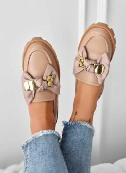 Mocassini Fango Con Fiocco E Applicazioni Oro -Negozio al dettaglio Alexoo 3 68afaba9 eda9 4af1 88ed c9bf0da85af0