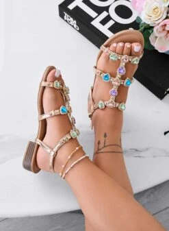 SHANA - Sandali Bassi Champagnegioiello Con Pietre Multicolor -Negozio al dettaglio Alexoo 3 86e3a5a7 ac29 428c b118 3f2eab7f908c