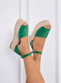 LICIA - Espadrillas Verdi Con Zeppa E Cinturino -Negozio al dettaglio Alexoo 3 925a8ace 167f 43ae 8e01 8962193f8128