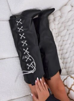 MARY - Stivali Neri Con Lacci Gioiello Laterali -Negozio al dettaglio Alexoo 3 ace159b9 5f28 4d9c 96b8 200eb2a5b129