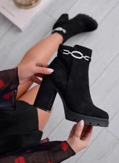 RACHELE - Tronchetti Neri Con Applicazione Gioiello Argento -Negozio al dettaglio Alexoo 3 b87a31a1 26c5 40dd 9559 17844a226e47