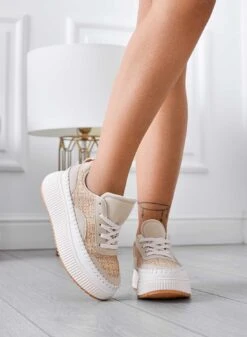 ANNACHIARA - Sneakers Beige In Tessuto Con Zeppa -Negozio al dettaglio Alexoo 3 bbb549f9 6f8a 4c60 9de5 f8f44e71f98e