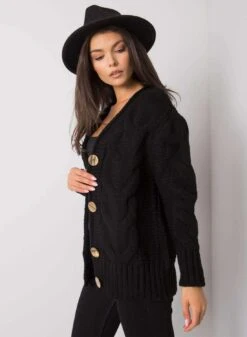 Cardigan Nero In Maglia Con Bottoni -Negozio al dettaglio Alexoo 3 cadc44ee 7129 43fc 9a79 a17ddb1715ad