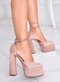 MANILA - Decolletè Alexoo Oro Rosa In Raso Con Tacco Alto E Plateau E Cinturino Gioiello -Negozio al dettaglio Alexoo 3 cc703a0e 275f 4490 a4b6 934fc1003efd