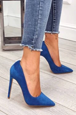 LEXIE - Decolletè Blu Scamosciate Con Tacco Alto -Negozio al dettaglio Alexoo 49 9