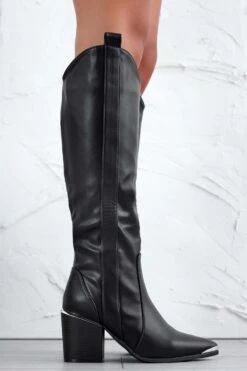 Stivali Camperos Neri Con Tacco In Finto Legno -Negozio al dettaglio Alexoo 4 13551ae3 0c48 4afd a1de f2408f700b07