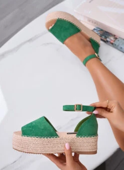 LICIA - Espadrillas Verdi Con Zeppa E Cinturino -Negozio al dettaglio Alexoo 4 13f1c1fd 3237 4828 a7ba efc85f12f6ff