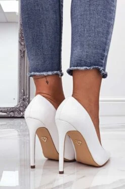 Decolletè Bianche Effetto Pitonato Con Tacco Alto -Negozio al dettaglio Alexoo 4 16 65