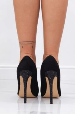 Decolletè Nere Con Tacco E Punta In Glitter -Negozio al dettaglio Alexoo 4 16 80