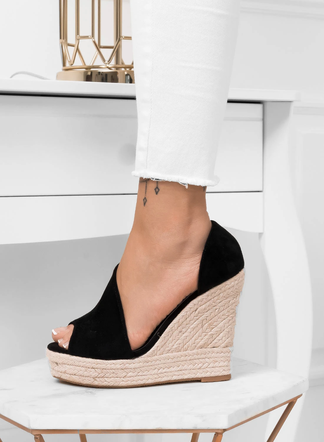 JOLIE - Espadrilles Nere Con Zeppa In Corda 3 JOLIE - Espadrilles Nere Con Zeppa In Corda - immagine 3