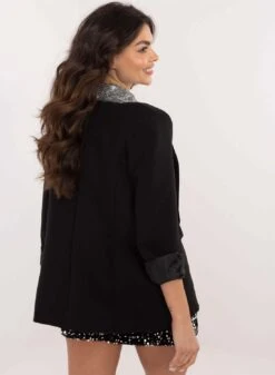 Giacca Blazer Nera Con Colletto In Strass -Negozio al dettaglio Alexoo 4 3e0c2c89 004d 456c 92b0 8ead0cfce412