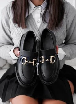 LIMA - Mocassini Neri Platform Con Fibbia Oro -Negozio al dettaglio Alexoo 4 4c9650f9 f2cd 4141 a5a4 8d94af51786c