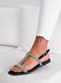 JASY - Sandali Bassi Neri A Fasce Gioiello -Negozio al dettaglio Alexoo 4 66482081 795c 43b3 8ab7 f28273cb117e