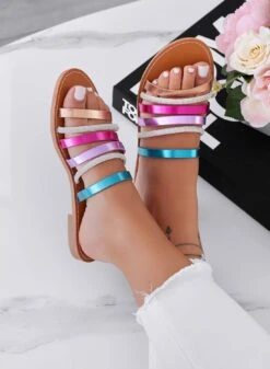 IDAA - Sandali A Ciabatte Multicolor Con Fasce In Strass -Negozio al dettaglio Alexoo 4 a1de7453 b07f 4e99 8fde 97f9d5f60d06