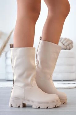 Stivaletti Combat Beige In Finta Pelle -Negozio al dettaglio Alexoo 4 b76d0ec5 bc3a 4006 a89d d83c8d308a61