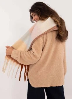 Sciarpa Oversize Con Tonalità Beige Marrone -Negozio al dettaglio Alexoo 4 c93cc954 ad72 4e44 b757 db780d16c1cc