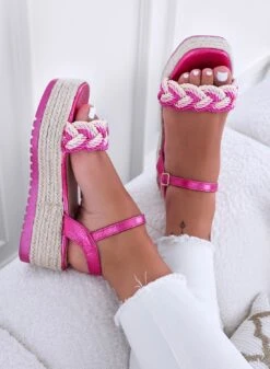ALAN - Sandali Espadrillas Fuxia Con Fascia Intrecciata -Negozio al dettaglio Alexoo 4 e2a4cfff c36c 4e2a 96d8 1e2490af18f1