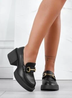 Mocassini Francesine Neri Con Tacco Squadrato -Negozio al dettaglio Alexoo 4 e31d3c7c f1f7 4983 b1d3 09adab300401