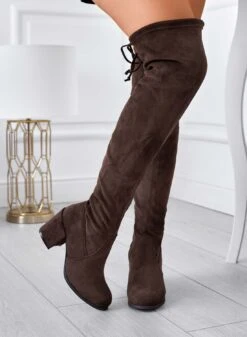 Stivali Marroni Alla Coscia Con Tacco Comodo -Negozio al dettaglio Alexoo 4 e75f0c1b 736c 4b88 b427 2b7a996171b7