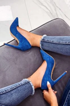 LEXIE - Decolletè Blu Scamosciate Con Tacco Alto -Negozio al dettaglio Alexoo 51 10