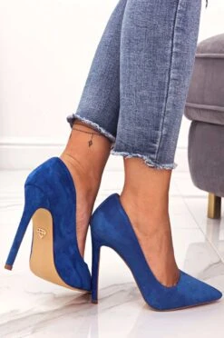 LEXIE - Decolletè Blu Scamosciate Con Tacco Alto -Negozio al dettaglio Alexoo 53 10