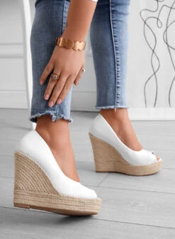 CLEO - Espadrillas Bianche In Finta Pelle Con Zeppa -Negozio al dettaglio Alexoo 5 161b7fa3 971f 4f86 9a11 790bd066d508