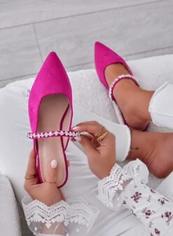 CANELA - Sabot Mary Jane Fuxia Bassi Con Gioiello -Negozio al dettaglio Alexoo 5 3297b49c 2047 42e6 9646 8a621e4851a5