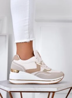 FIONA - Sneakes Beige Con Pannelli A Contrasto E Zeppa -Negozio al dettaglio Alexoo 5 3a41a806 bf87 4ade 80a2 ddc78d0ef25c