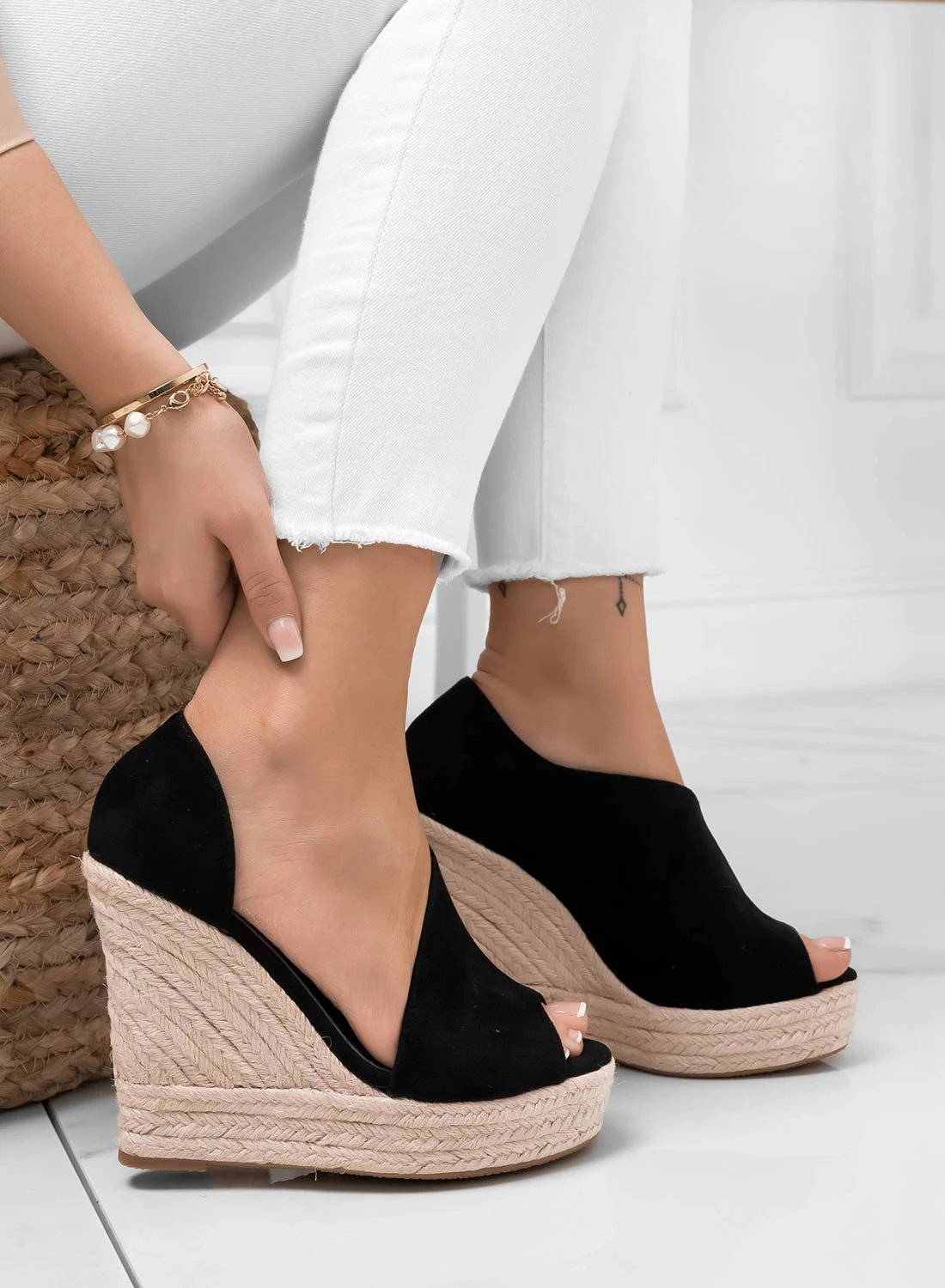 JOLIE - Espadrilles Nere Con Zeppa In Corda 2 JOLIE - Espadrilles Nere Con Zeppa In Corda - immagine 2