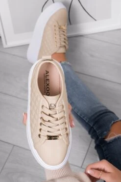 DALILA - Sneakers Platform Alexoo Con Suola Alta Trapuntate Beige -Negozio al dettaglio Alexoo 5 4894b209 f829 49e9 a18f 0cd57f0335c8