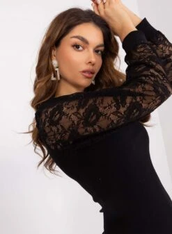 Abito Nero Aderente Con Maniche In Pizzo -Negozio al dettaglio Alexoo 5 a7770e8b ac56 49cf a06f 46021b71e095