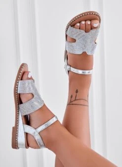 KANDIS - Sandali Bassi Argento Con Zeppa E Strass Iridescenti -Negozio al dettaglio Alexoo 5 be38cfe1 18b2 4a79 b6a1 0997b1de9438