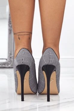 Decolletè Pied De Poule Misto Quadri Con Punta E Tacco A Contrasto -Negozio al dettaglio Alexoo 6 13 231