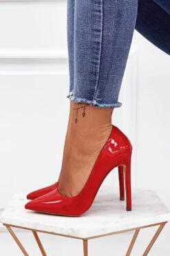 Decolletè Rosse In Vernice Con Tacco Alto -Negozio al dettaglio Alexoo 6 13 247