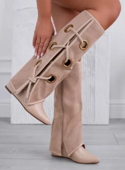 MILENA - Stivali Beige Con Zeppa -Negozio al dettaglio Alexoo 6 2b63aebc 2108 4d24 bdb6 7799507494c7