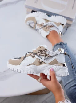 AMANDA - Sneakers Chunky Beige Con Dettagli Animalier -Negozio al dettaglio Alexoo 6 2dd6ae85 ec45 4092 9055 2defe612b575