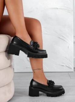 Mocassini Francesine Neri Con Tacco E Decorazione -Negozio al dettaglio Alexoo 6 50c1d72c 90ff 49ca be7c d23a962f81d9