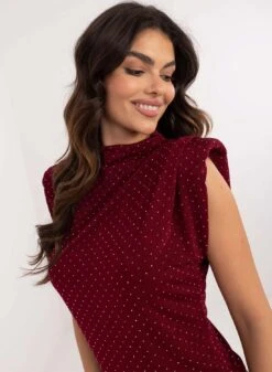 Top Giromaniche Bordeaux Con Glitter -Negozio al dettaglio Alexoo 6 59616b4a c5db 4cb2 8f41 459fa9bf91ea