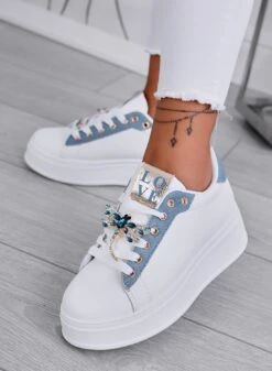 CELY - Sneakers Gioiello Blu Jeans Con Libellula