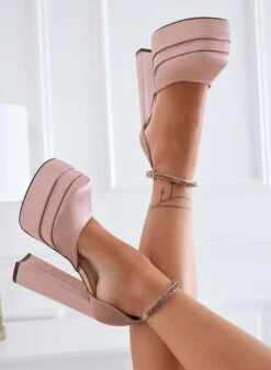 MANILA - Decolletè Alexoo Oro Rosa In Raso Con Tacco Alto E Plateau E Cinturino Gioiello -Negozio al dettaglio Alexoo 6 e1b5031e f572 4c38 b730 c0d7bfdd4d3c