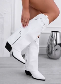 ABIGAIL - Stivali Bianchi Camperos Con Borchie -Negozio al dettaglio Alexoo 6 e569a5f0 f277 4f1d 8c3f f91c97b7c0f9