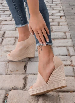 JOLIE - Espadrilles Beige Con Zeppa In Corda