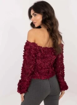 Maglia Bordeaux Con Applicazioni Fiori E Scollo A Barca -Negozio al dettaglio Alexoo 7 68c1ce1a 8f1a 449a 8cb8 0d8be63209b8