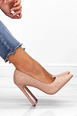 LOVELY - Decolletè Rosa Trapuntate Con Borchie Oro -Negozio al dettaglio Alexoo 7 9 111