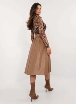 Gonna Longuette Fango In Finta Pelle Con Cintura -Negozio al dettaglio Alexoo 7 9f95fdf4 5d1e 45de 833e e4470a203204