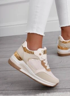 RIVET - Sneakers Beige Con Inserti Glitter Oro -Negozio al dettaglio Alexoo 8 23b434e5 25db 4f2f b88e 7f152d709d6c