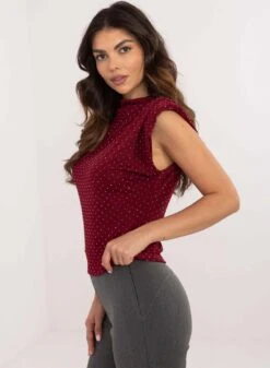 Top Giromaniche Bordeaux Con Glitter -Negozio al dettaglio Alexoo 8 6ae98cf2 a139 4e6f 8787 0fde9302345d